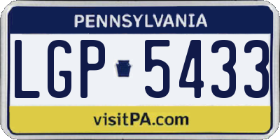PA license plate LGP5433