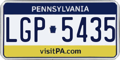 PA license plate LGP5435