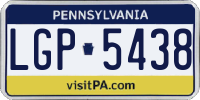 PA license plate LGP5438