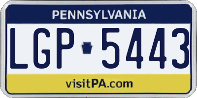 PA license plate LGP5443