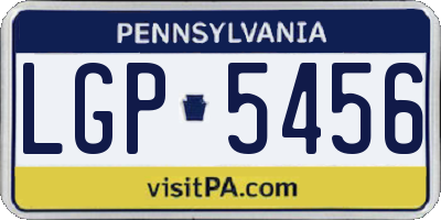 PA license plate LGP5456