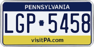 PA license plate LGP5458
