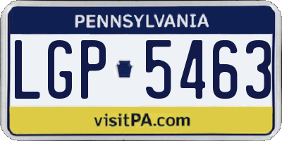 PA license plate LGP5463