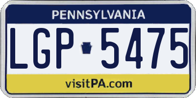 PA license plate LGP5475