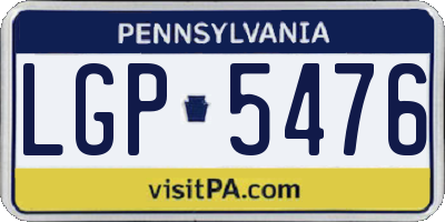 PA license plate LGP5476