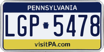 PA license plate LGP5478