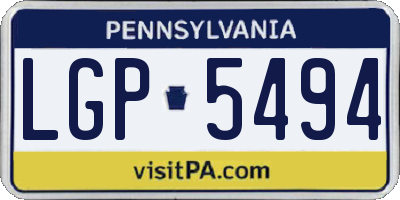 PA license plate LGP5494