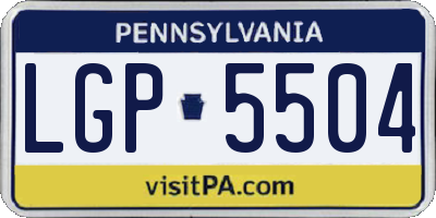 PA license plate LGP5504