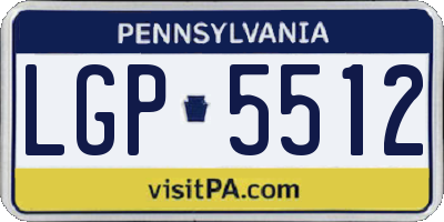 PA license plate LGP5512