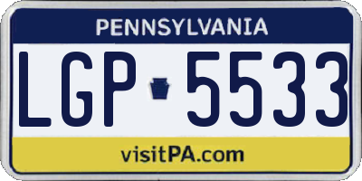 PA license plate LGP5533