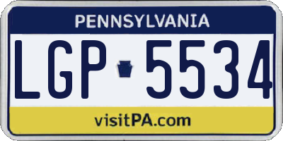 PA license plate LGP5534