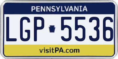 PA license plate LGP5536
