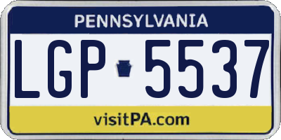 PA license plate LGP5537