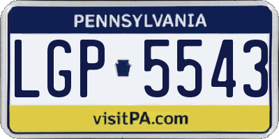 PA license plate LGP5543