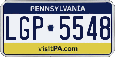 PA license plate LGP5548