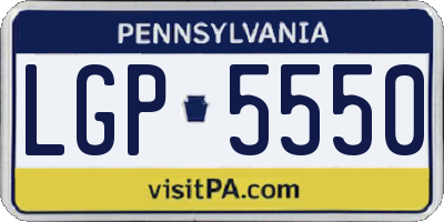 PA license plate LGP5550