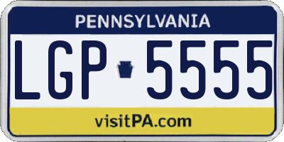 PA license plate LGP5555