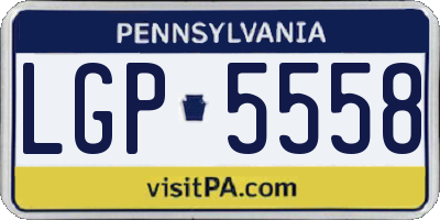 PA license plate LGP5558