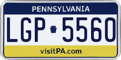 PA license plate LGP5560