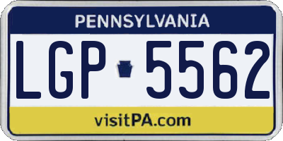 PA license plate LGP5562