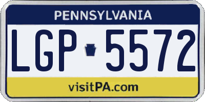 PA license plate LGP5572