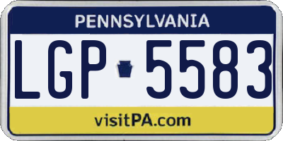PA license plate LGP5583