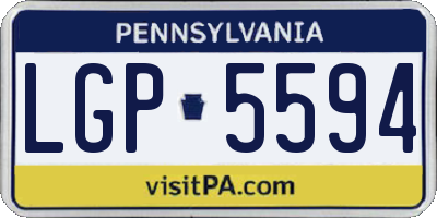 PA license plate LGP5594