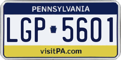 PA license plate LGP5601