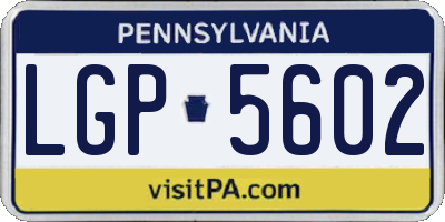 PA license plate LGP5602