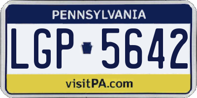 PA license plate LGP5642