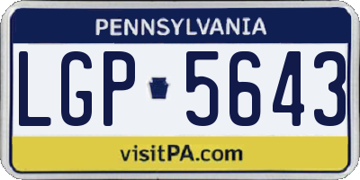 PA license plate LGP5643