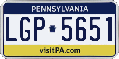 PA license plate LGP5651