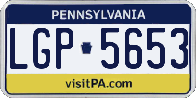 PA license plate LGP5653
