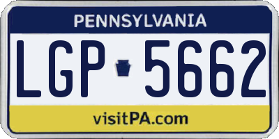 PA license plate LGP5662