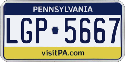 PA license plate LGP5667
