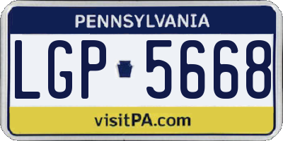 PA license plate LGP5668