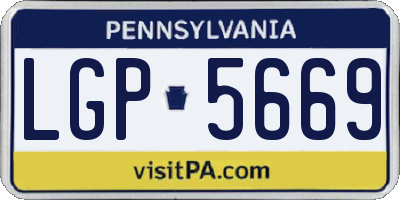 PA license plate LGP5669