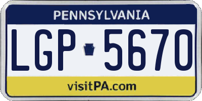 PA license plate LGP5670