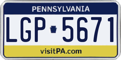 PA license plate LGP5671