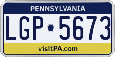 PA license plate LGP5673
