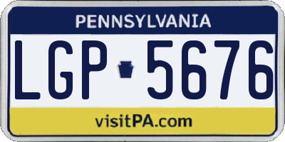 PA license plate LGP5676