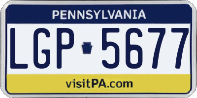 PA license plate LGP5677