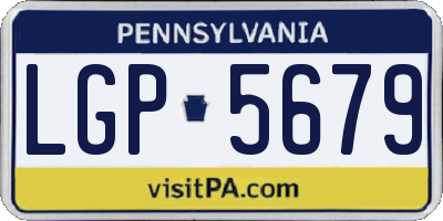 PA license plate LGP5679