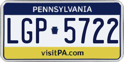 PA license plate LGP5722