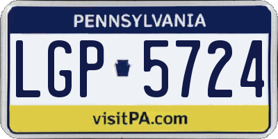 PA license plate LGP5724