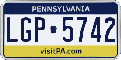 PA license plate LGP5742