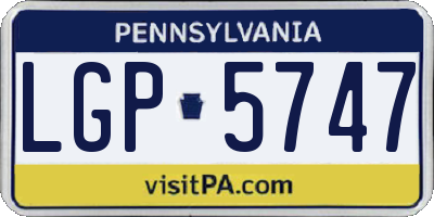 PA license plate LGP5747