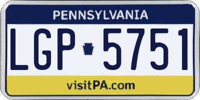 PA license plate LGP5751