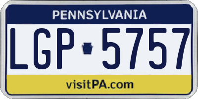 PA license plate LGP5757