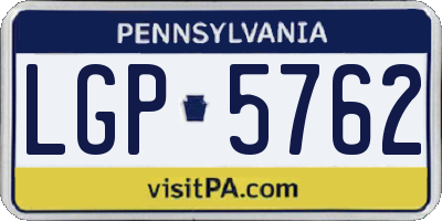 PA license plate LGP5762